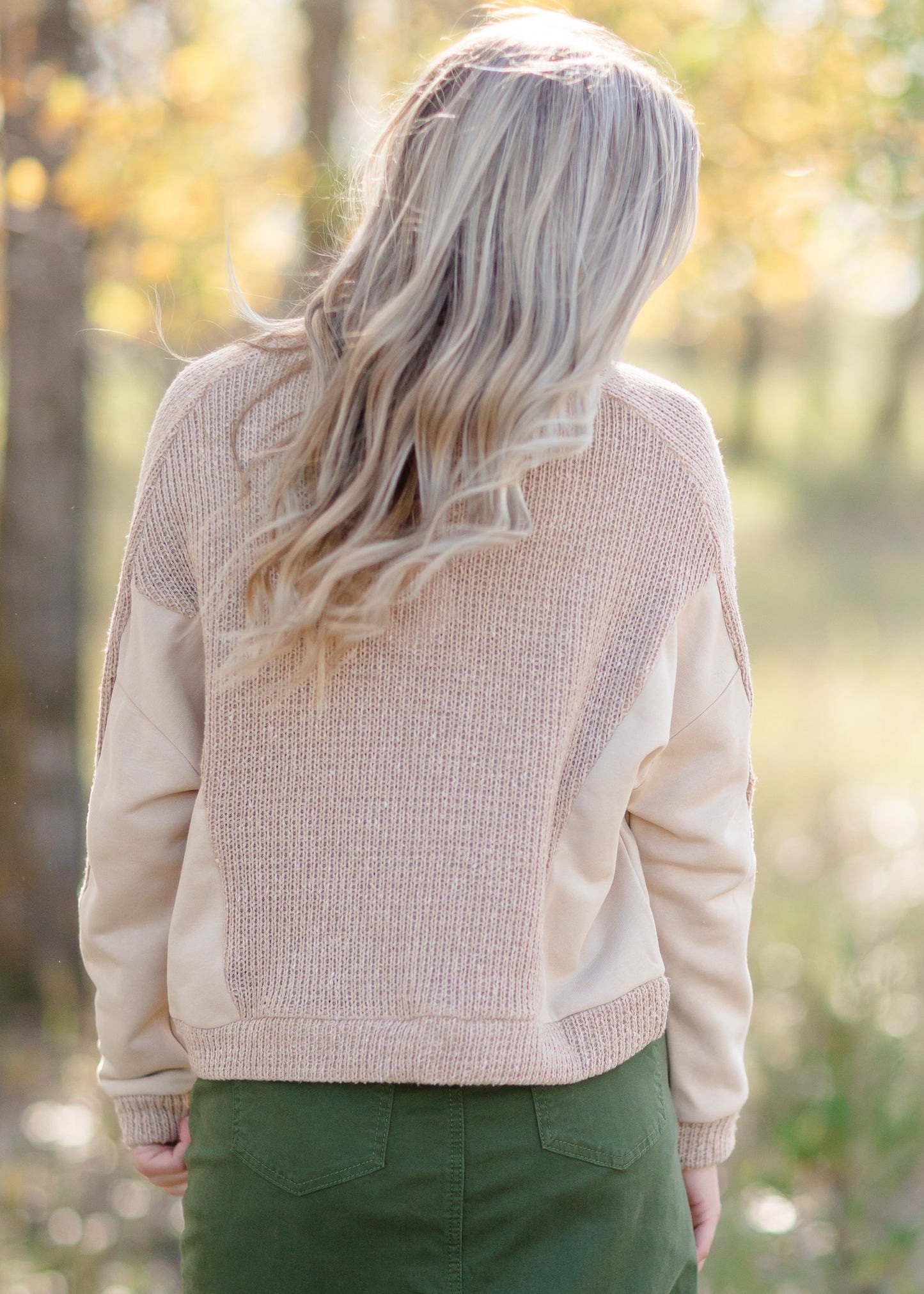 Turtle Neck Color Block Knit Long Sleeve Top Tops Paper Crane