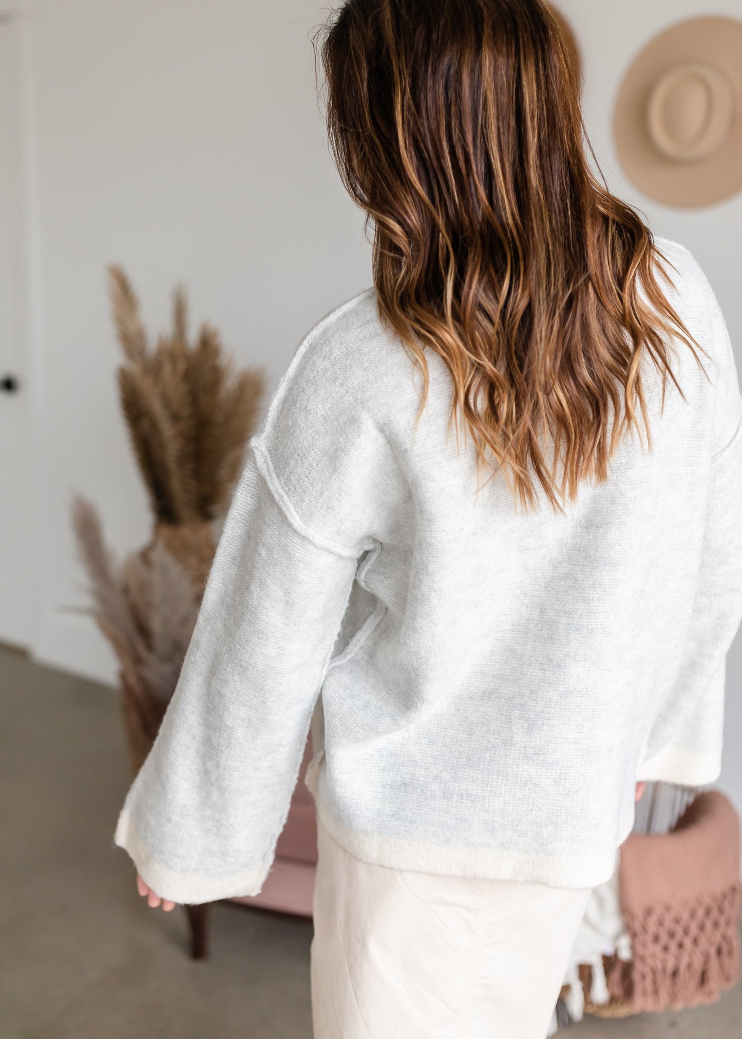 Turtleneck Wide Long Sleeve Sweater Tops Pinch