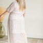 V-Neck Button Up Cinched Waist Midi Dress Dresses
