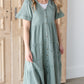 V-Neck Midi Dress With Button Details Dresses Polagram