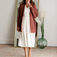 V-Neck Pleated Classic White Midi Dress Dresses Mod Ref