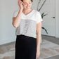 V-Neck Short Sleeve Striped Top Shirt Staccato