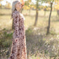 V-Neck Smocked Waist Tiered Floral Long Sleeve Midi Dress-FINAL SALE Dresses Dress Forum