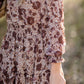 V-Neck Smocked Waist Tiered Floral Long Sleeve Midi Dress-FINAL SALE Dresses Dress Forum