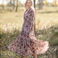V-Neck Smocked Waist Tiered Floral Long Sleeve Midi Dress-FINAL SALE Dresses Dress Forum
