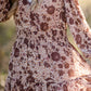 V-Neck Smocked Waist Tiered Floral Long Sleeve Midi Dress-FINAL SALE Dresses Dress Forum