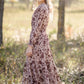 V-Neck Smocked Waist Tiered Floral Long Sleeve Midi Dress-FINAL SALE Dresses Dress Forum