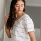 V-Neck Striped Top Shirt Thread & Supply