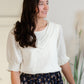V-neck Top with 3/4 Ruffle Sleeve Shirt Polagram