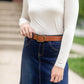 Vintage  Brass Buckle Belt Accessories Anzell Tan / S