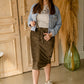 Vintage Taupe Blessed Graphic Tee Tops Amy Anne Apparel Inc
