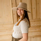 Vintage Taupe Blessed Graphic Tee Tops Amy Anne Apparel Inc