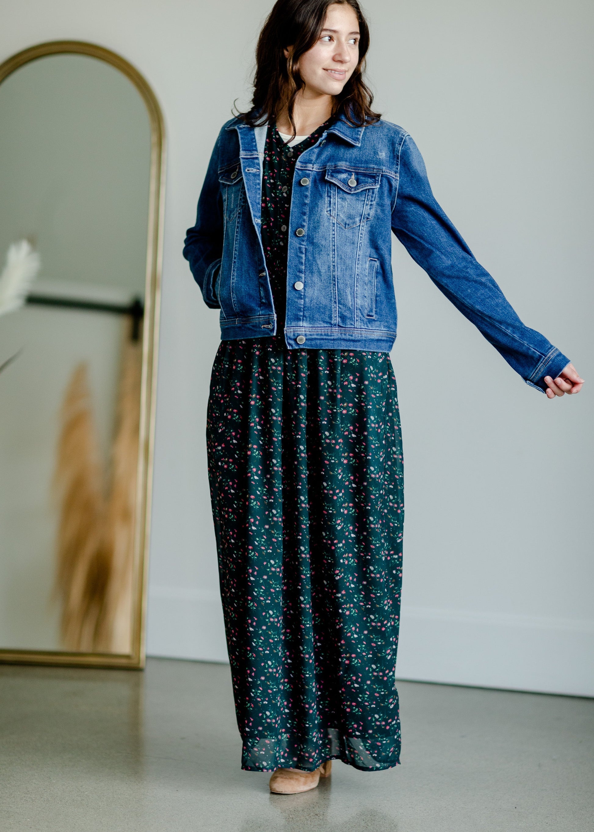 Vintage Washed Dark Denim Jacket Tops Risen