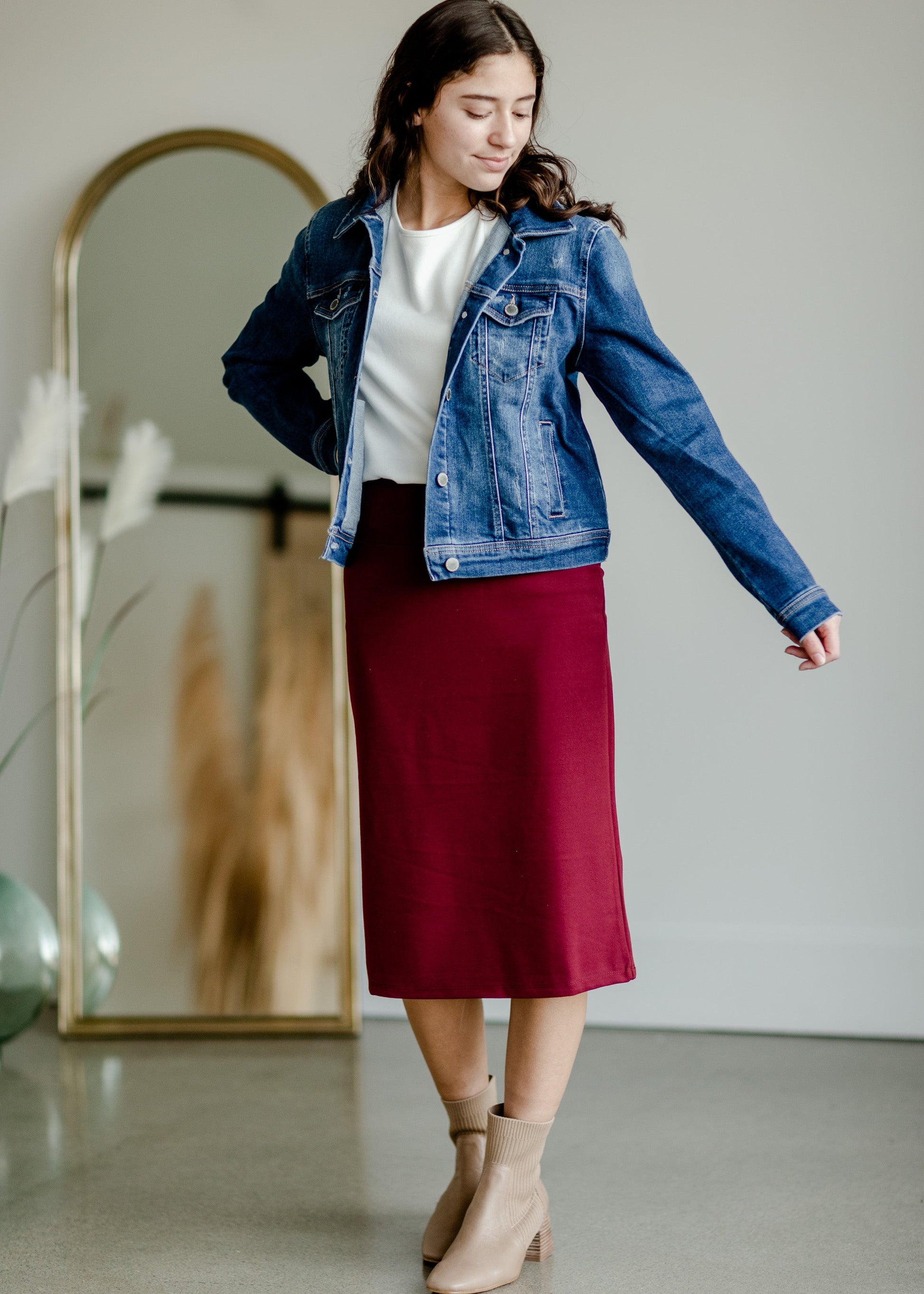 Vintage Washed Dark Denim Jacket Tops Risen
