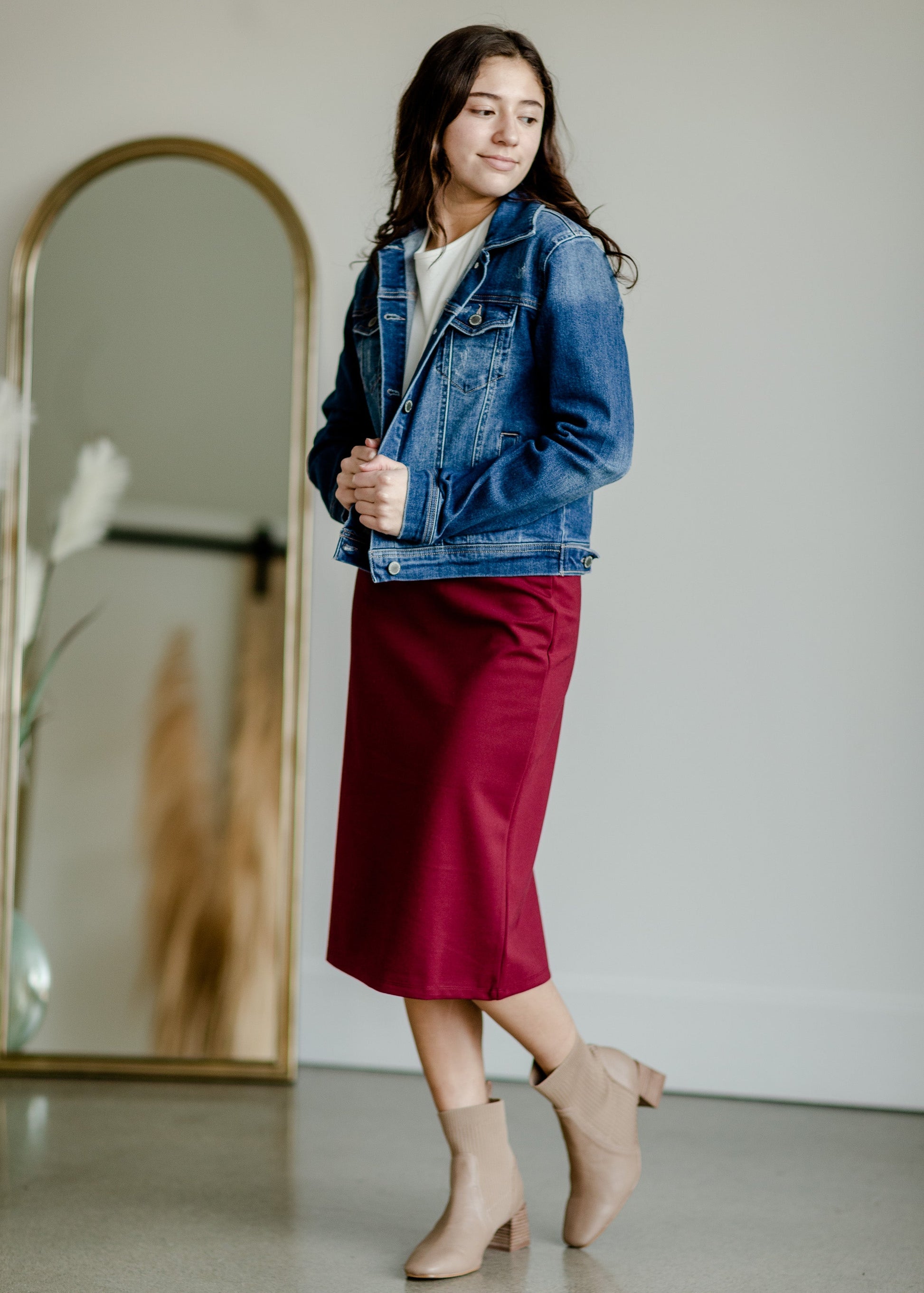 Vintage Washed Dark Denim Jacket Tops Risen