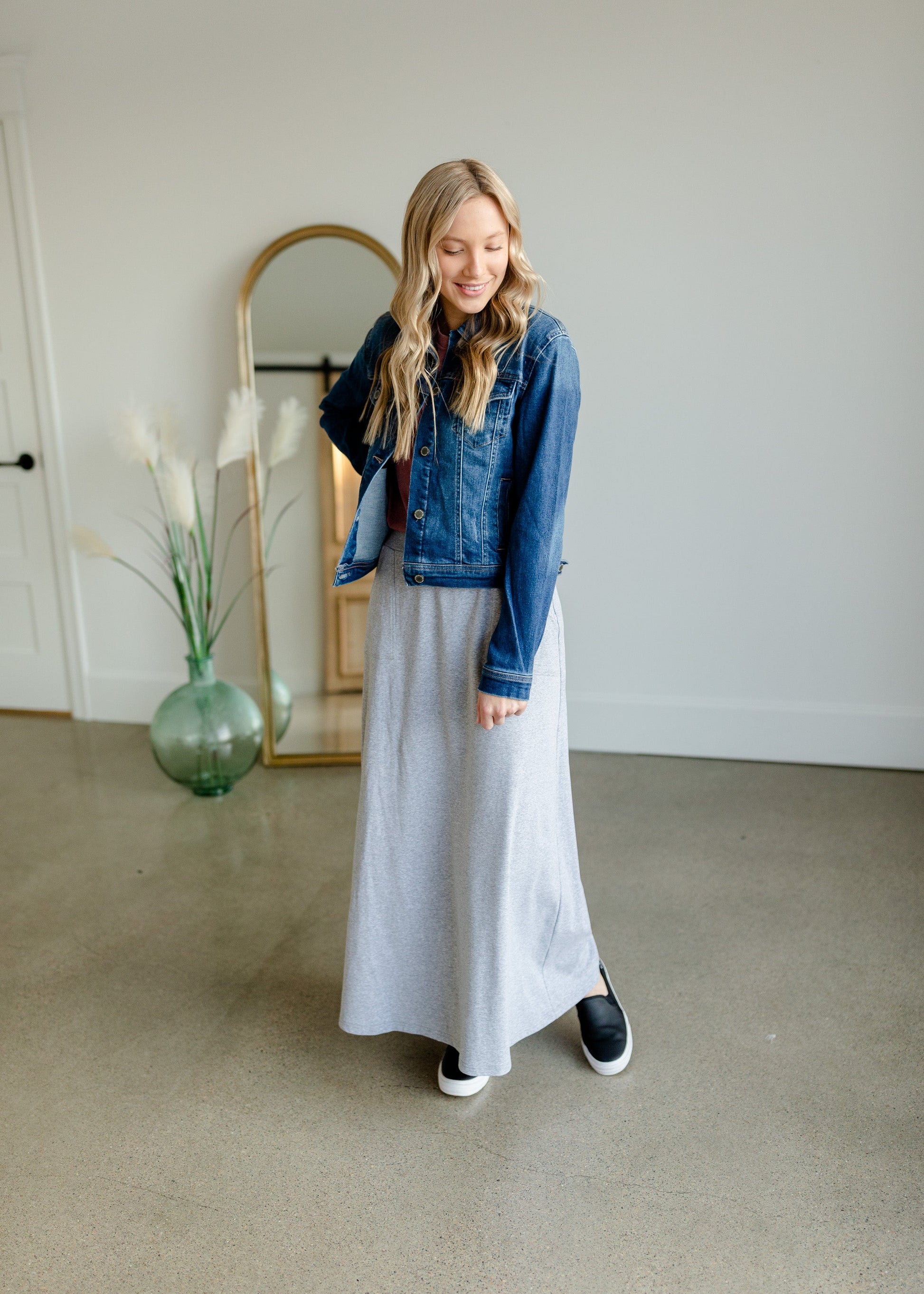 Vintage Washed Dark Denim Jacket Tops Risen