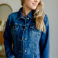 Vintage Washed Dark Denim Jacket Tops Risen
