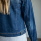 Vintage Washed Dark Denim Jacket Tops Risen