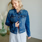 Vintage Washed Dark Denim Jacket Tops Risen