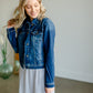 Vintage Washed Dark Denim Jacket Tops Risen