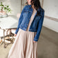Vintage Washed Dark Denim Jacket Tops Risen