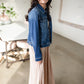 Vintage Washed Dark Denim Jacket Tops Risen