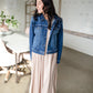 Vintage Washed Dark Denim Jacket Tops Risen