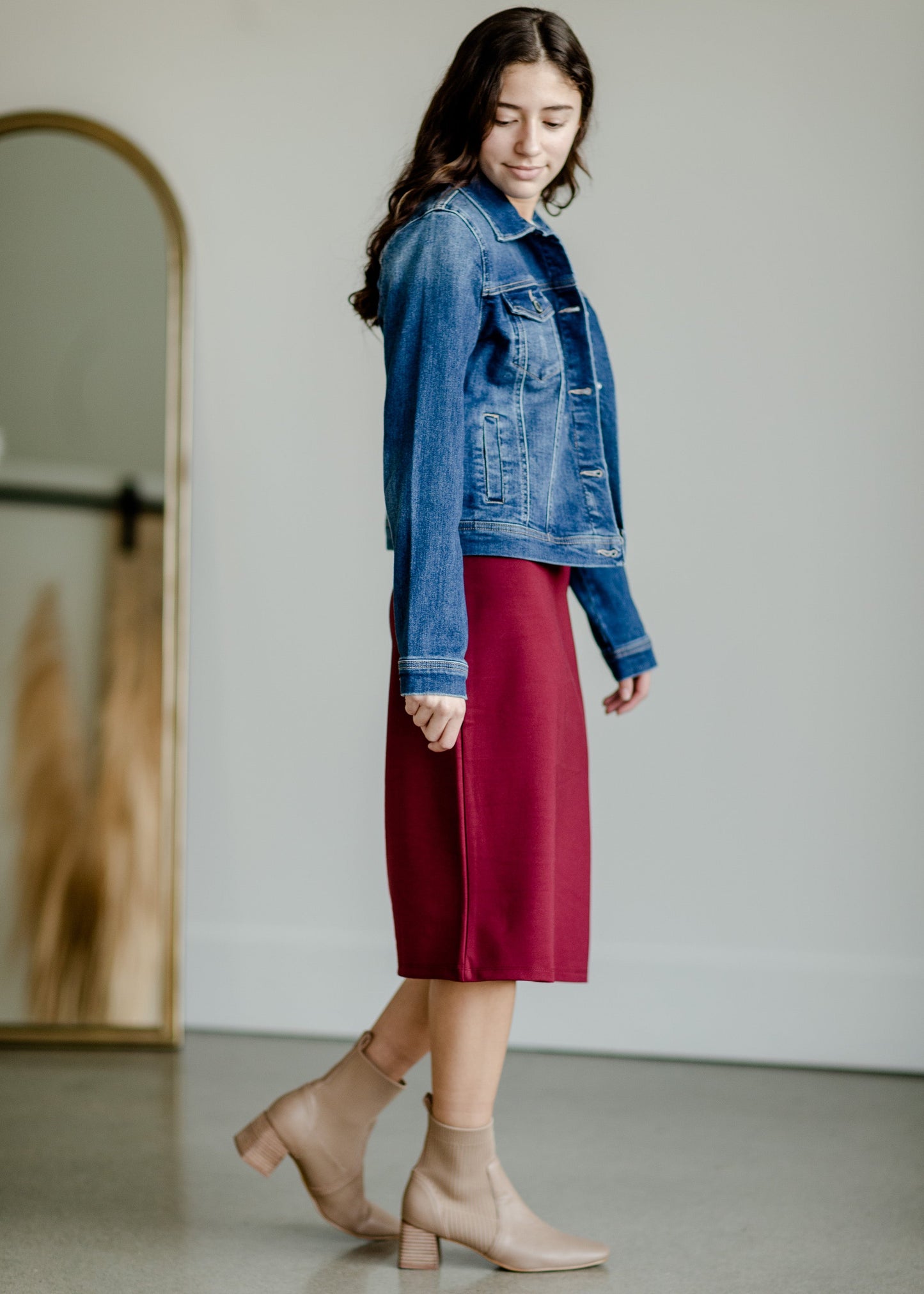 Vintage Washed Dark Denim Jacket Tops Risen