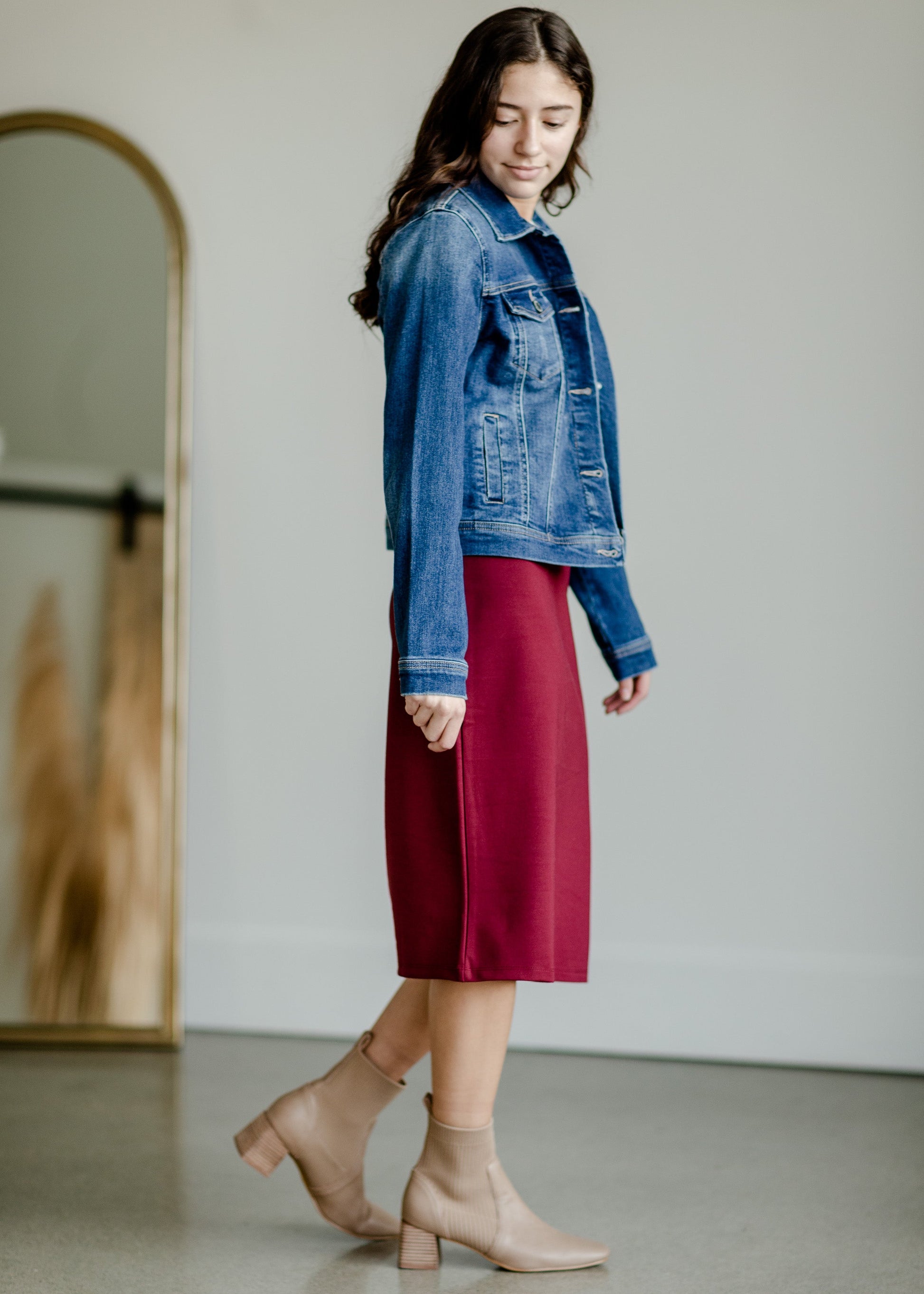 Vintage Washed Dark Denim Jacket Tops Risen