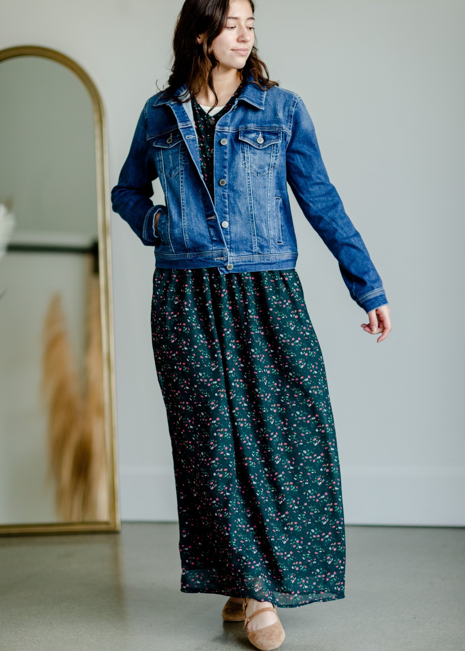 Vintage Washed Dark Denim Jacket Tops Risen