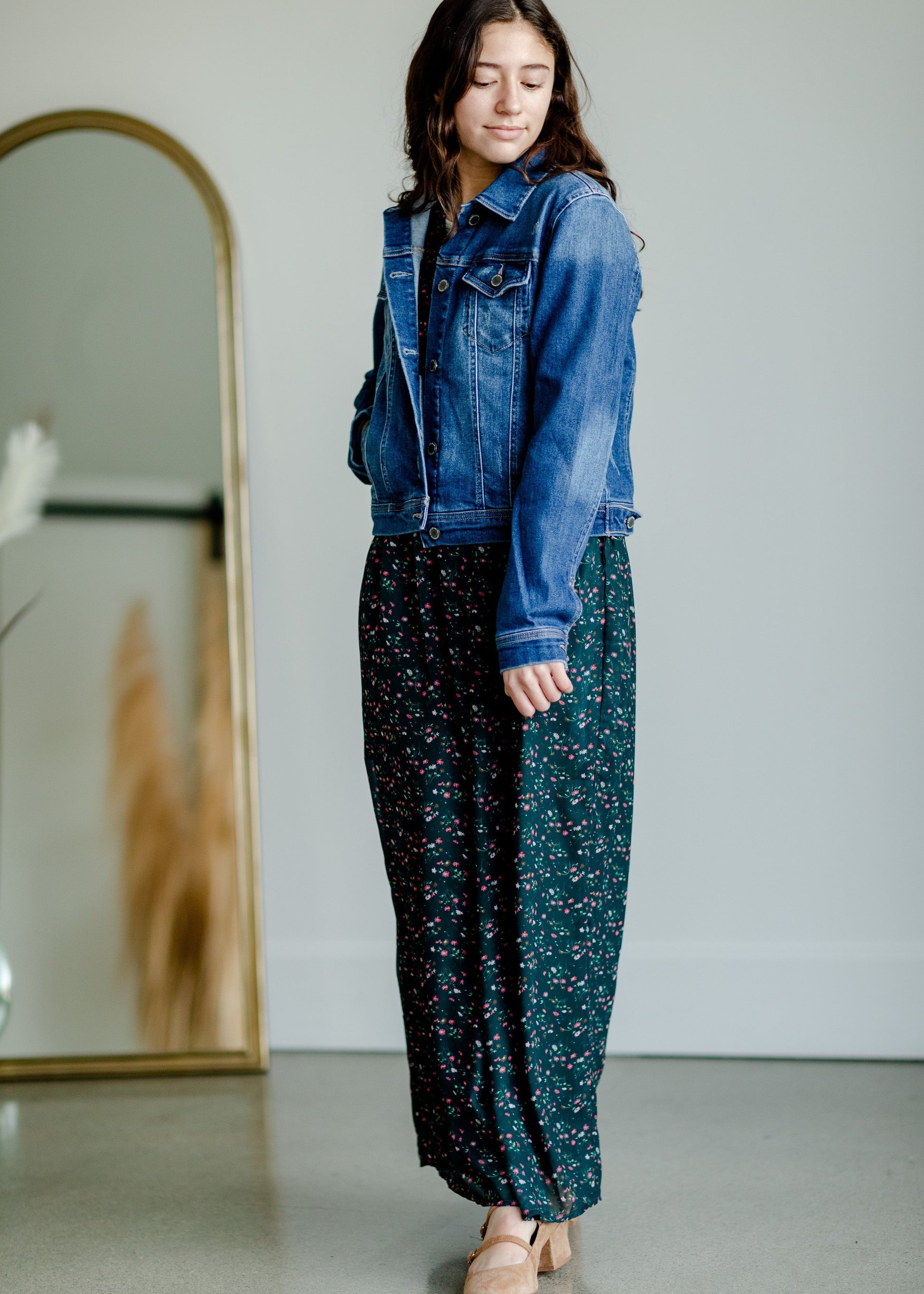 Vintage Washed Dark Denim Jacket Tops Risen