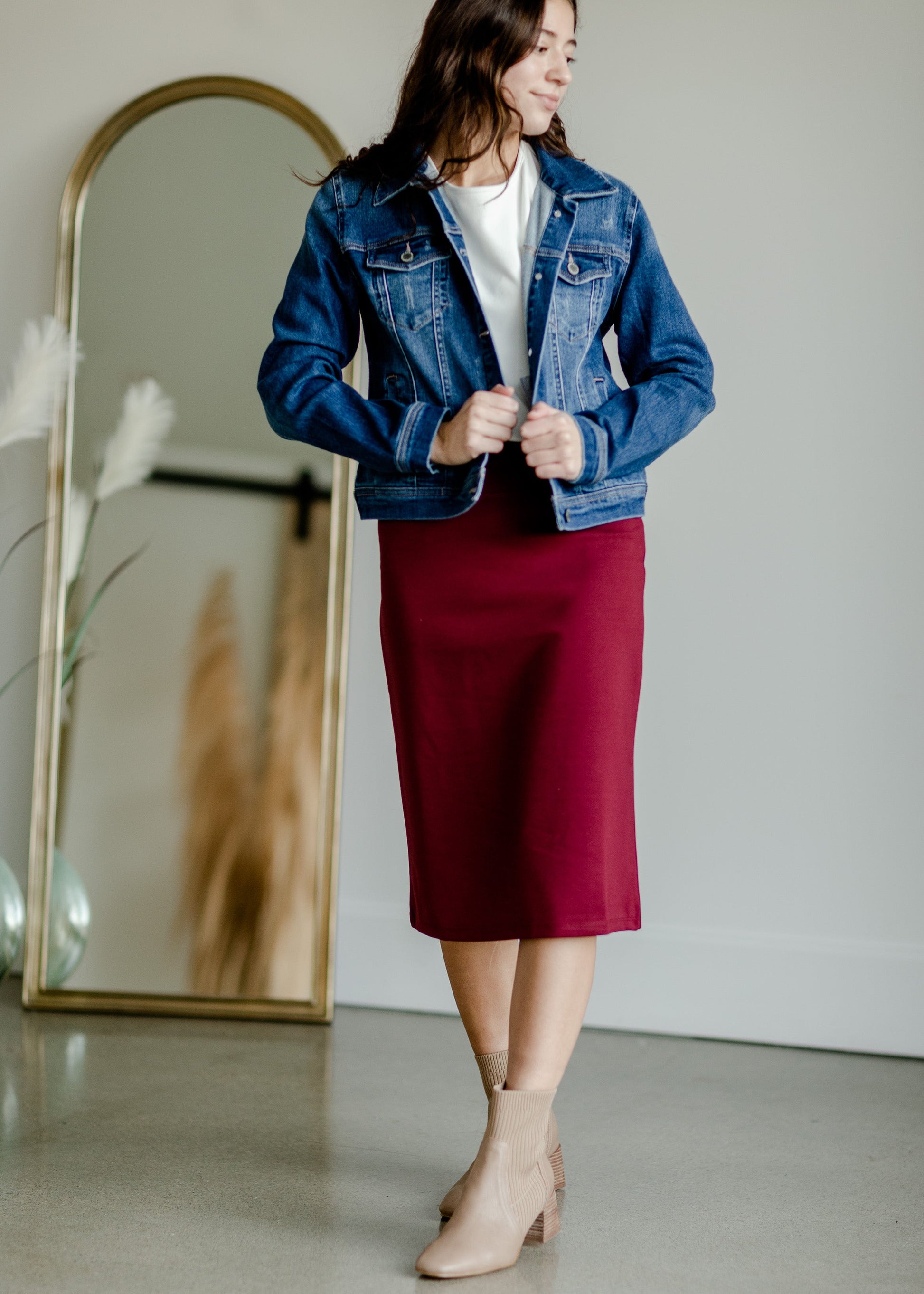 Vintage Washed Dark Denim Jacket Tops Risen