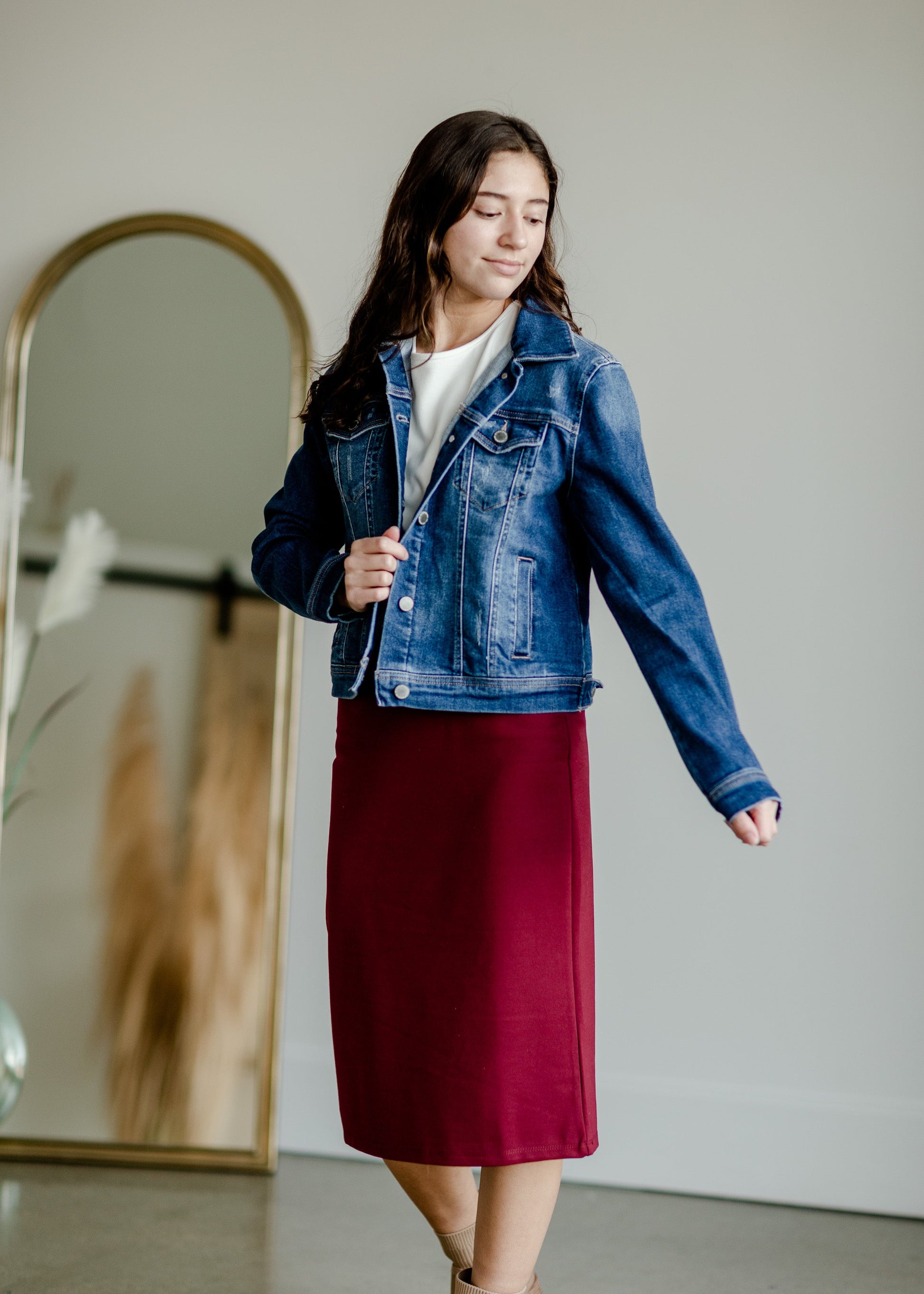 Vintage Washed Dark Denim Jacket Tops Risen