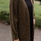 Waffle Knit Open Front Olive Cardigan Tops Zenana