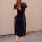 Waist Tie Short Sleeve Midi Dress Dresses