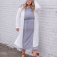 Waist Tie Short Sleeve Midi Dress Dresses Gray / S