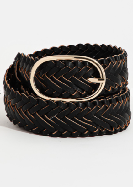 Weaved Belt Buckle Accessories Black