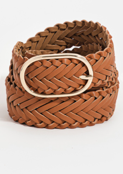 Weaved Belt Buckle Accessories Brown