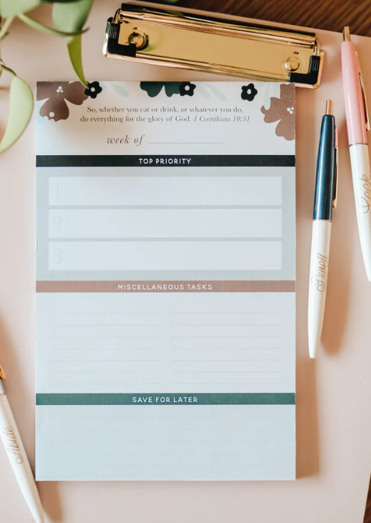 Weekly Task Notepad – Inherit Co.