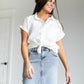 White Button Up Top with Chest Pocket Tops