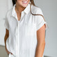 White Button Up Top with Chest Pocket Tops