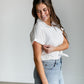 White Button Up Top with Chest Pocket Tops