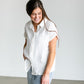 White Button Up Top with Chest Pocket Tops