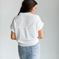 White Button Up Top with Chest Pocket Tops
