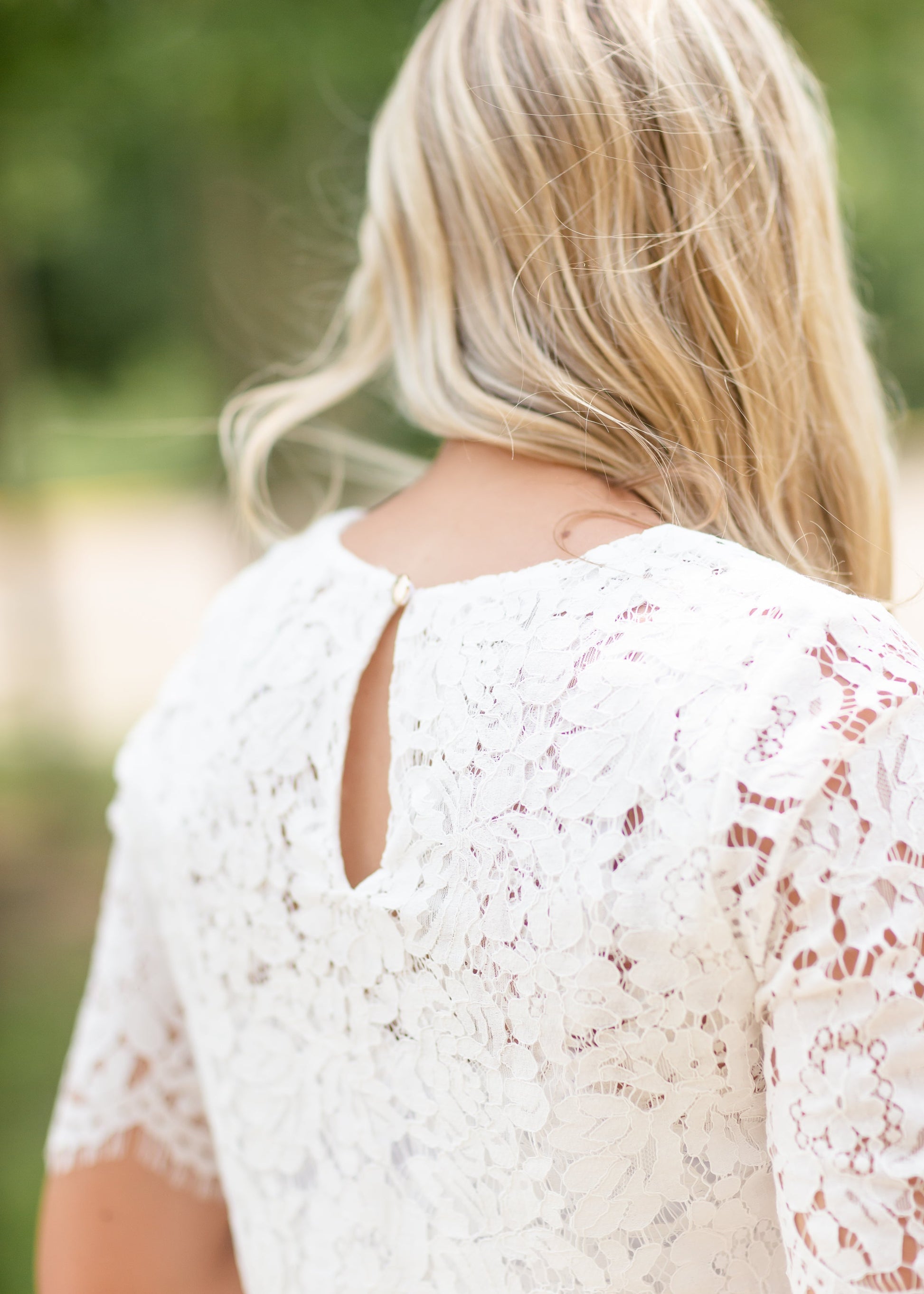 White Floral Lace Top Tops