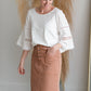 White Kimono Sleeve Top Shirt Hailey & Co