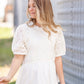 White Lace Mixed Blouse Top Tops