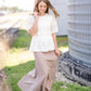White Lace Mixed Blouse Top Tops