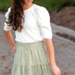 White Puff Sleeve Blouse Tops
