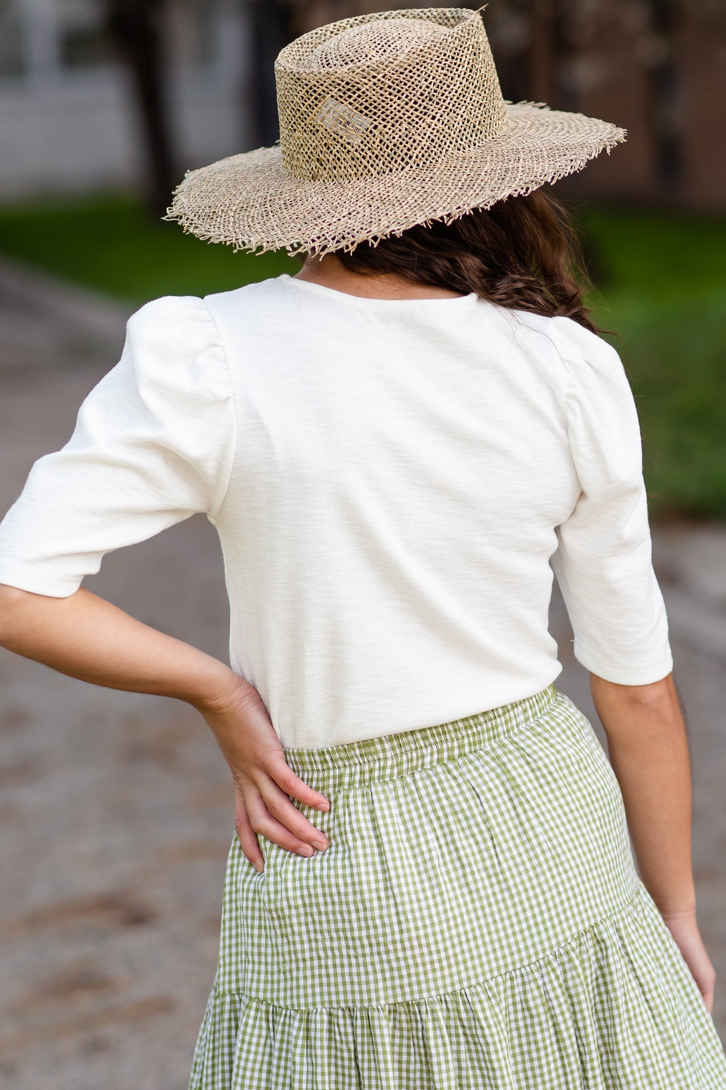 White Puff Sleeve Blouse Tops